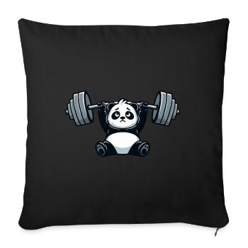 Strong Panda Weightlifting Fitness Gym Workout - Sofa pillowcase 17,3'' x 17,3'' (45 x 45 cm) - black - Front