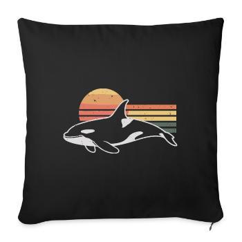 Rétro Orque Épaulard Épaulard Épaulard Orque - Housse de coussin décorative 45 x 45 cm - noir - Devant