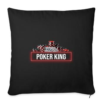 Poker King | Chemise couple - Housse de coussin décorative 45 x 45 cm - noir - Devant