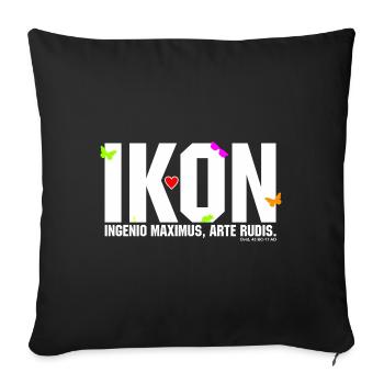 IKON funky pop design minimal - Housse de coussin décorative 45 x 45 cm - noir - Devant