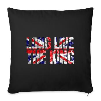 Couronnement du roi britannique Charles Angleterre Drapeau - Housse de coussin décorative 45 x 45 cm - noir - Devant