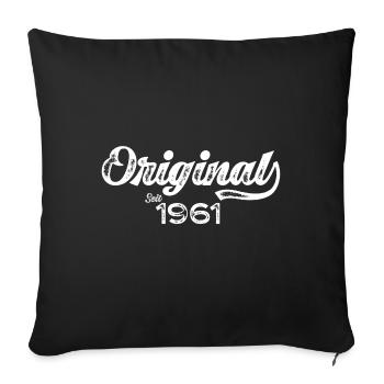 Soixantième anniversaire 60 original depuis 1961 - Housse de coussin décorative 45 x 45 cm - noir - Devant