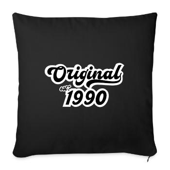 1990 Birthday - Sofa pillowcase 17,3'' x 17,3'' (45 x 45 cm) - black - Front