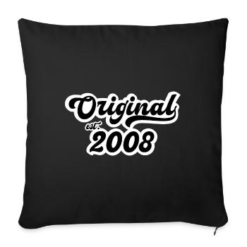 2008 Birthday - Sofa pillowcase 17,3'' x 17,3'' (45 x 45 cm) - black - Front