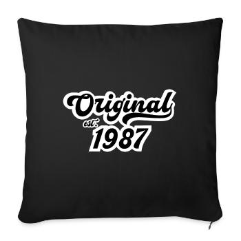 1987 Birthday - Sofa pillowcase 17,3'' x 17,3'' (45 x 45 cm) - black - Front