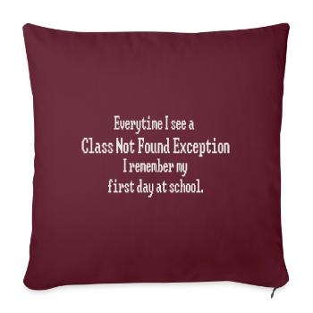Class not Found Exception Developer Geek Shirt - Sofakissenbezug 45 x 45 cm - Burgunderrot - Vorne