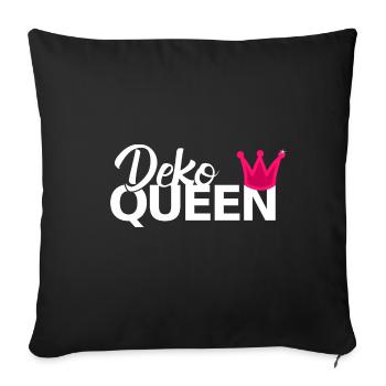 Decorating Deco Queen Crown Fun Saying - Sofa pillowcase 17,3'' x 17,3'' (45 x 45 cm) - black - Front
