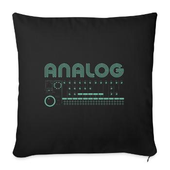 Retro Synthesizer Modular Music producteur de musique - Housse de coussin décorative 45 x 45 cm - noir - Devant