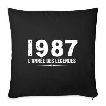 1987 Year of the Legends - 1987 Anniversary Gift - Sofa pillowcase 17,3'' x 17,3'' (45 x 45 cm) - black - Front