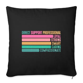 Direct Support Professional - Sofa pillowcase 17,3'' x 17,3'' (45 x 45 cm) - black - Front