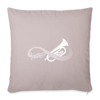Instrument de musique trompette infinity - Housse de coussin décorative 45 x 45 cm - taupe clair - Devant