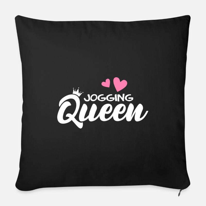 Jogging Queen Coureur - Housse de coussin décorative 45 x 45 cm - noir