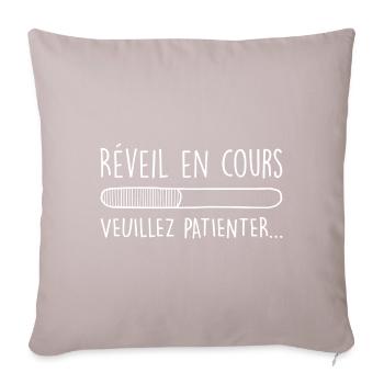 Réveil en cours de chargement Humour - Housse de coussin décorative 45 x 45 cm - taupe clair - Devant