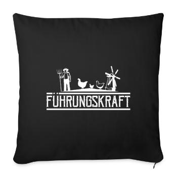 Huhn Bauer Landwirt Führungskraft - Housse de coussin décorative 45 x 45 cm - noir - Devant
