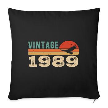Vintage 1989 Birthday Gift 1989 Retro 1989 - Sofa pillowcase 17,3'' x 17,3'' (45 x 45 cm) - black - Front