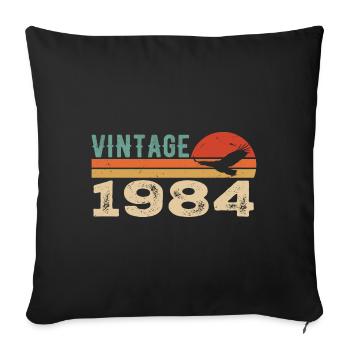 Vintage 1984 Cadeau D'anniversaire 1984 Retro 1984 - Housse de coussin décorative 45 x 45 cm - noir - Devant