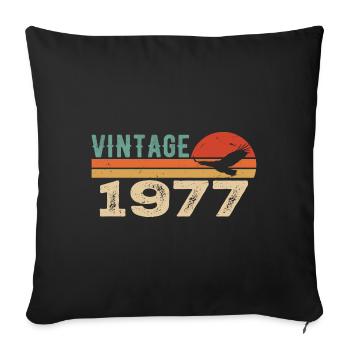 Vintage 1977 Retro 1977 Birthday Gift - Sofa pillowcase 17,3'' x 17,3'' (45 x 45 cm) - black - Front