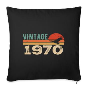 Vintage 1970 Cadeau D'anniversaire 1970 Retro 1970 - Housse de coussin décorative 45 x 45 cm - noir - Devant
