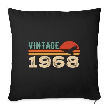 Vintage 1968 Retro 1968 Birthday Gift - Sofa pillowcase 17,3'' x 17,3'' (45 x 45 cm) - black - Front