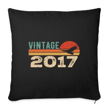 Vintage 2017 Retro 2017 Birthday Gift - Sofa pillowcase 17,3'' x 17,3'' (45 x 45 cm) - black - Front
