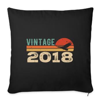 Vintage 2018 Retro 2018 Birthday Gift - Sofa pillowcase 17,3'' x 17,3'' (45 x 45 cm) - black - Front