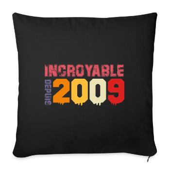 Génial depuis 2009 - Housse de coussin décorative 45 x 45 cm - noir - Devant