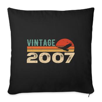 Vintage 2007 Retro 2007 Birthday Gift - Sofa pillowcase 17,3'' x 17,3'' (45 x 45 cm) - black - Front