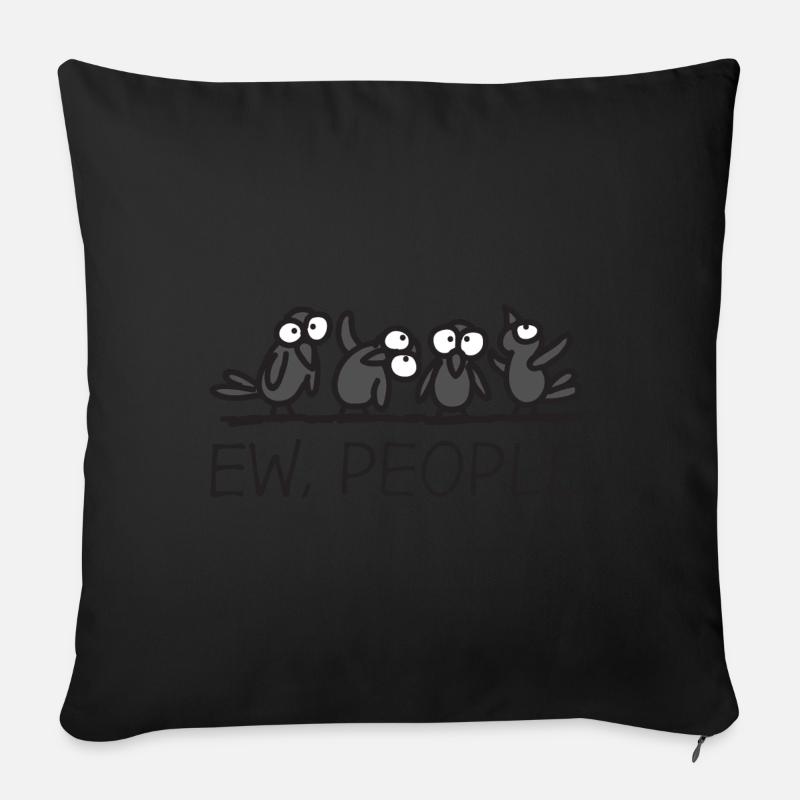 Ew People Cartoon Owls Social Commentary - Sofakissenbezug 45 x 45 cm - Schwarz