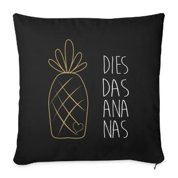 Ananas - Sofakissenbezug 45 x 45 cm - Schwarz - Vorne