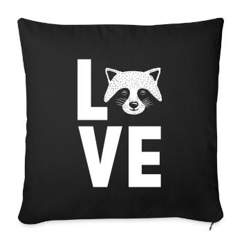 racoon - Sofa pillowcase 17,3'' x 17,3'' (45 x 45 cm) - black - Front