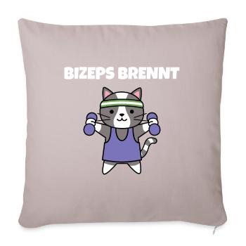 Fitness Cat Gift Training Sport Biceps - Sofa pillowcase 17,3'' x 17,3'' (45 x 45 cm) - light taupe - Front