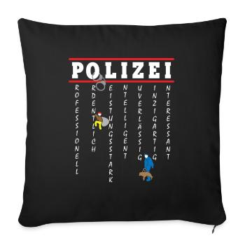 La police - Ton ami et assistant - Housse de coussin décorative 45 x 45 cm - noir - Devant
