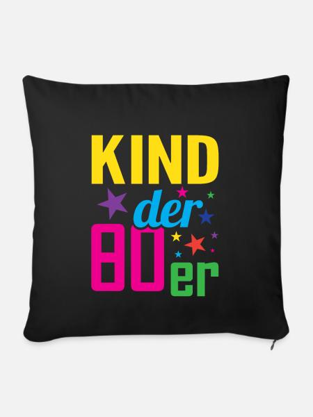 Kind der 80er - Sofakissenbezug 45 x 45 cm - Schwarz