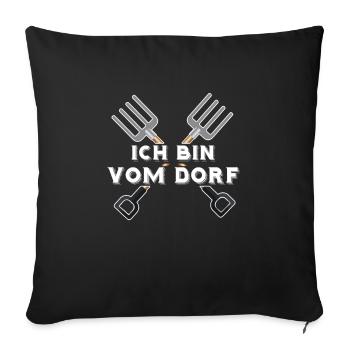 Je suis du village - enfant du village - Housse de coussin décorative 45 x 45 cm - noir - Devant