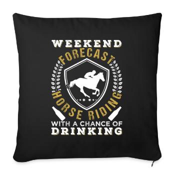 Weekend Forecast Horse Riding - Sofa pillowcase 17,3'' x 17,3'' (45 x 45 cm) - black - Front