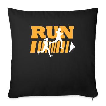 Run - Jogging - Housse de coussin décorative 45 x 45 cm - noir - Devant