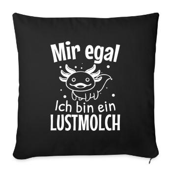 Lustmolch Axolotl Schwanzlurch Salamander - Sofakissenbezug 45 x 45 cm - Schwarz - Vorne