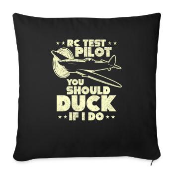 Remote Controlled Airplane Gift Aviator RC - Sofa pillowcase 17,3'' x 17,3'' (45 x 45 cm) - black - Front