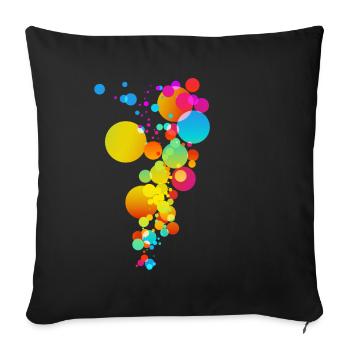 Colorful Colorful Round Circles Color Modern - Sofa pillowcase 17,3'' x 17,3'' (45 x 45 cm) - black - Front