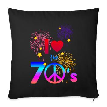 70s Love - Sofa pillowcase 17,3'' x 17,3'' (45 x 45 cm) - black - Front