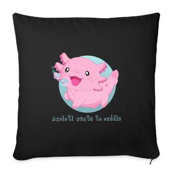 Knuddel Axolotl Schwanzlurch Salamander - Sofa pillowcase 17,3'' x 17,3'' (45 x 45 cm) - black - Front