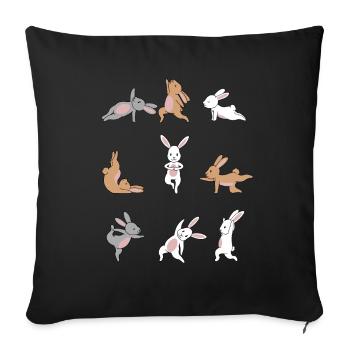 Yoga Rabbit Meditation Yogi Namaste Gift - Sofa pillowcase 17,3'' x 17,3'' (45 x 45 cm) - black - Front