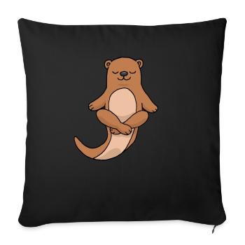Yoga Otter Meditation Yogi Namaste Zen Gift - Sofa pillowcase 17,3'' x 17,3'' (45 x 45 cm) - black - Front