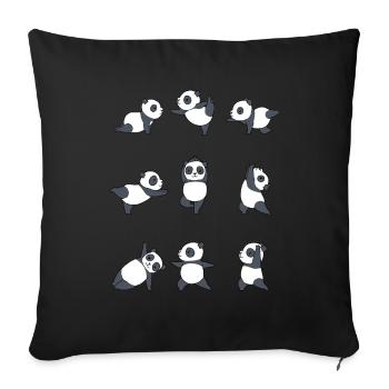 Yoga Panda Meditation Yogi Namaste Zen Gift - Sofa pillowcase 17,3'' x 17,3'' (45 x 45 cm) - black - Front