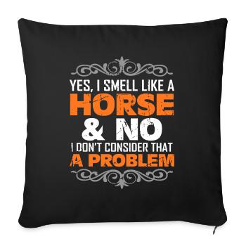 Equitation Hobby Idée cadeau pour les cavaliers - Housse de coussin décorative 45 x 45 cm - noir - Devant
