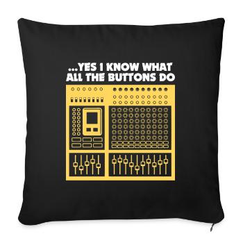 Audio Sound Engineer - Musique DJ Platines - Housse de coussin décorative 45 x 45 cm - noir - Devant