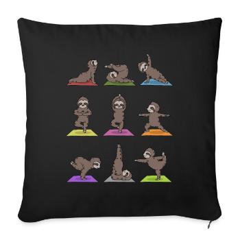 Yoga Sloth Meditation Yogi Namaste Gift - Sofa pillowcase 17,3'' x 17,3'' (45 x 45 cm) - black - Front