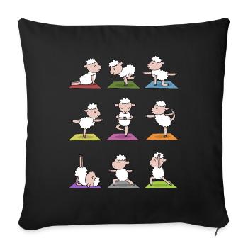 Yoga Sheep Meditation Yogi Namaste Gift - Sofa pillowcase 17,3'' x 17,3'' (45 x 45 cm) - black - Front