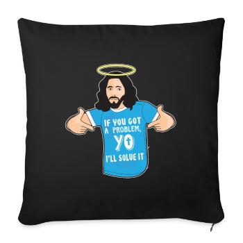 Funny Jesus Shirt Christian Meme Yo I’ll Solve It - Housse de coussin décorative 45 x 45 cm - noir - Devant