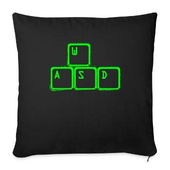 WASD Nerd Gamer Keyboard Shirt - Sofa pillowcase 17,3'' x 17,3'' (45 x 45 cm) - black - Front